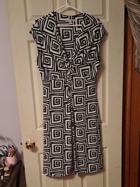 Cleo Black and White Geometric Dress